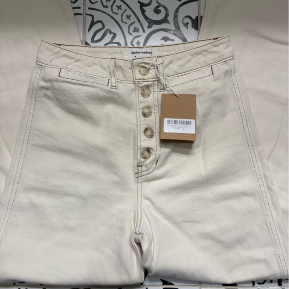 Reformation Denim - Reformation Cream High Rise Jeans